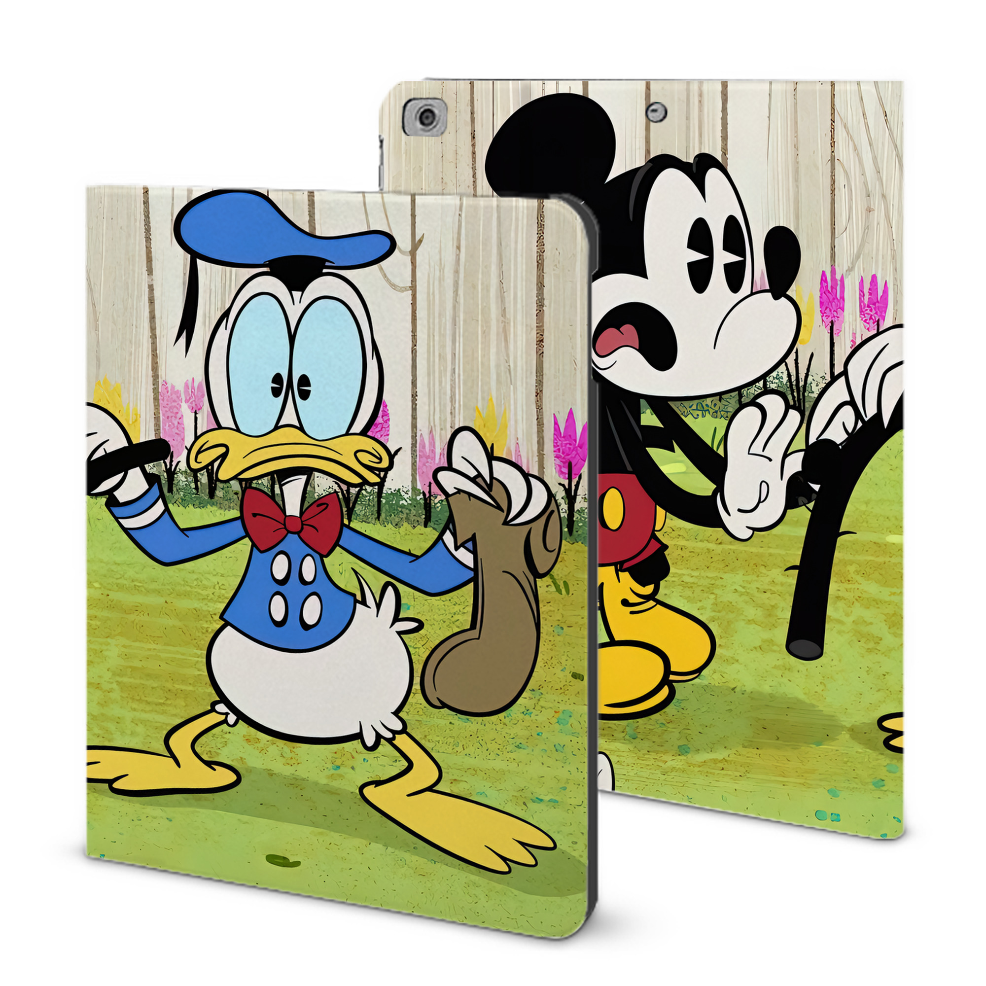 （画像用） ミッキーマウス Mickey Mouse IPad ケース ブック型 PUレザー TPU 耐衝撃 軽量 薄型 ペン収納なし 全面保護 IPad 各モデル対応